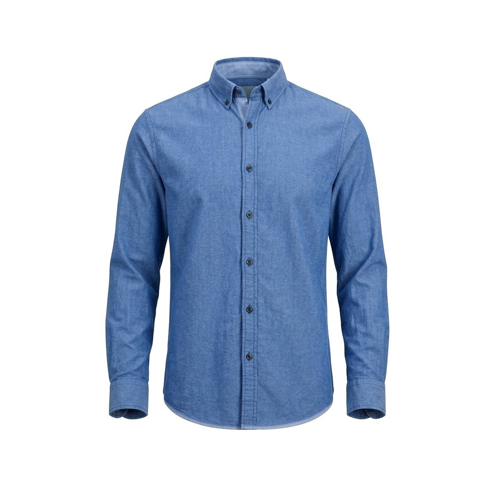 Hugo Boss Green Label Modern Fit Blue Chambray Button Down Shirt Medium
